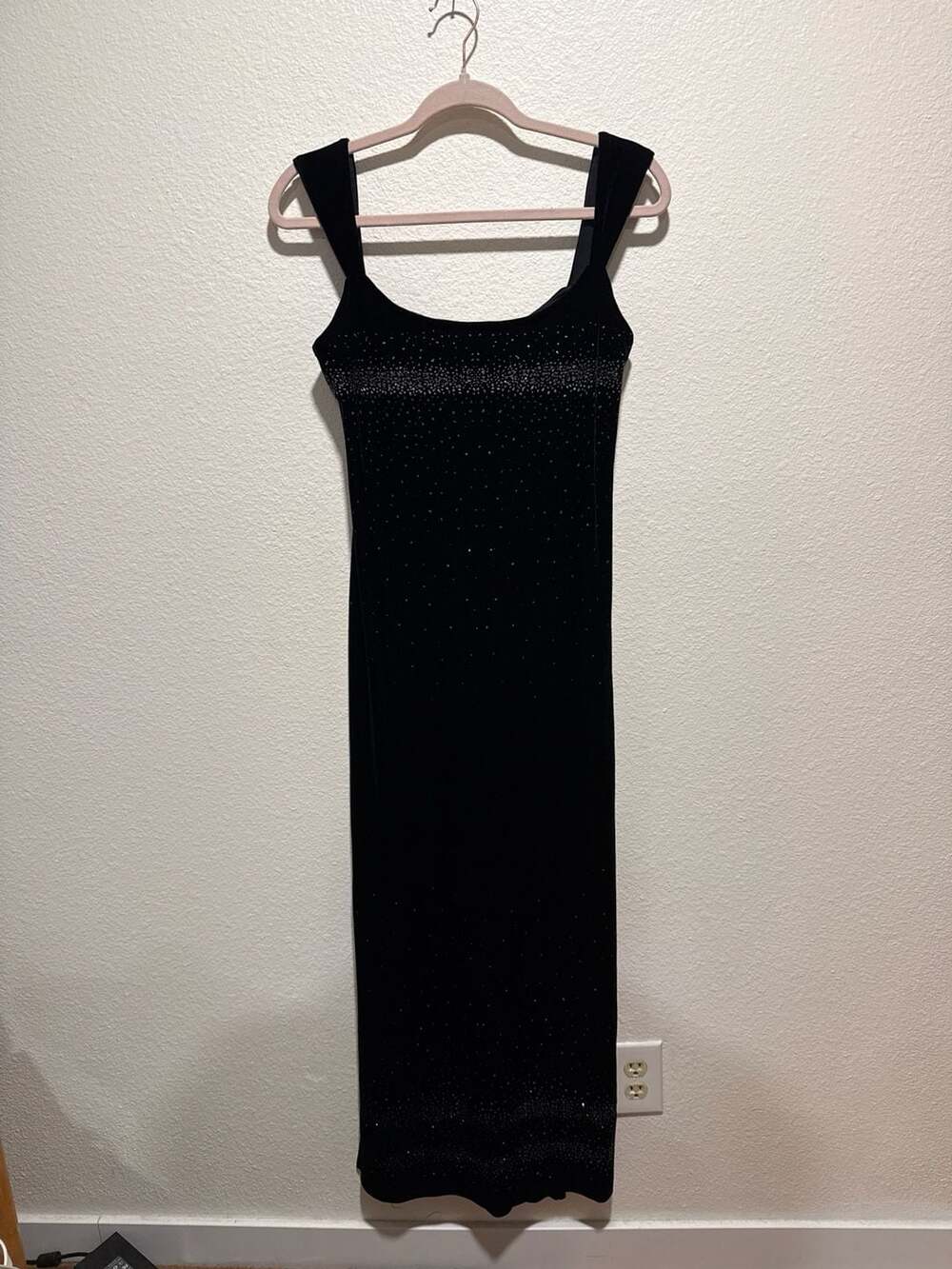 Jump Apparel Co. Vintage 90s Black Velvet Rhinestone Gown